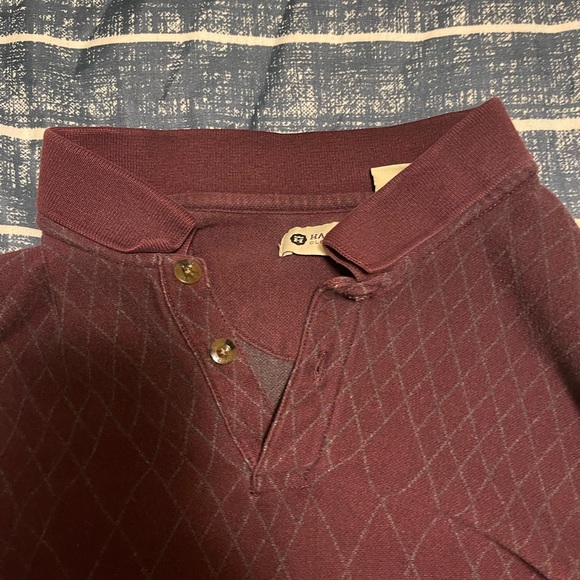Haggar Maroon Long-Sleeve Polo - Picture 2 of 6